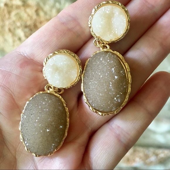 Beautiful Druzy Quartz Earrings - Picture 3 of 6